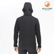 【Hilltop 山頂鳥】男款POLYGIENE抗菌保暖連帽刷毛夾克H24MK3黑