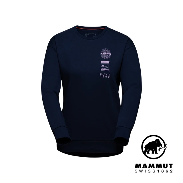 【Mammut 長毛象】Mammut Core ML Crew Neck Window W 機能長袖T恤 海洋藍 女款 #1014-04081(網路獨賣)
