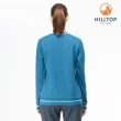 【Hilltop 山頂鳥】女款POLYGIENE抗菌金蔥繡花圓領刷毛上衣 H51FJ8 藍
