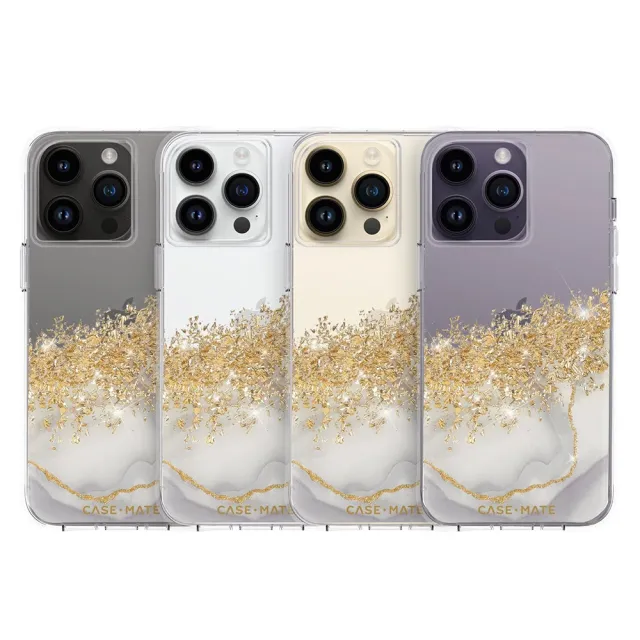 【CASE-MATE】iPhone 14 Pro 6.1吋 Karat Marble 鎏金石紋環保抗菌防摔保護殼