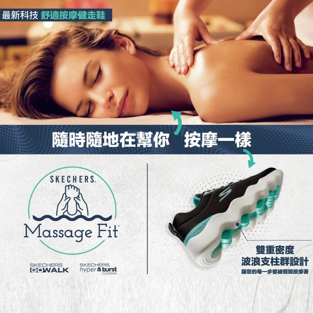 【SKECHERS】女鞋 健走系列 GO WALK MASSAGE FIT 寬楦款(124903WBKTQ)