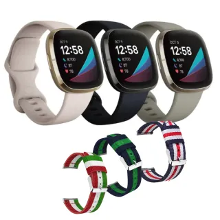 【Fitbit】SENSE 進階健康智慧手錶 運動手錶(公司貨-雙錶帶組合)