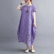 【米蘭精品】連身裙蕾絲洋裝(純色寬鬆輕薄休閒女裙子5色74cs9)