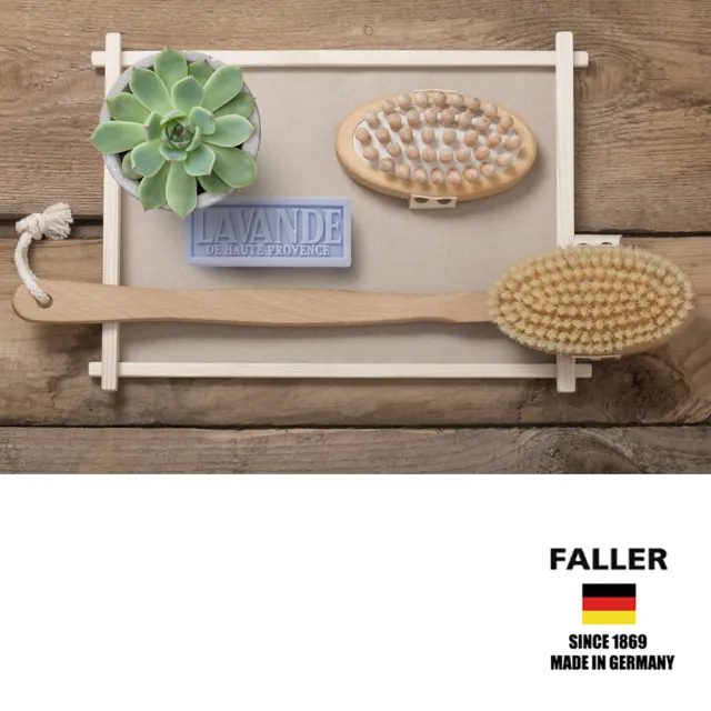【FALLER 芙樂】德國製深層白豚鬃筋膜放鬆按摩刷可拆式(乾刷/沐浴按摩美容/雙11)