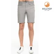 【Hilltop 山頂鳥】男款超潑水抗UV彈性短褲S09M71灰