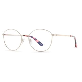 【INVU】瑞士文雅質感貓眼細框光學眼鏡(B3905B白銀/瑰粉)