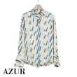 【AZUR】文青亮色斜紋雪紡襯衫