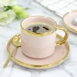 【Royal Duke】芙蕾環金陶瓷系列-咖啡杯碟組(兩色任選 咖啡杯 馬克杯 咖啡杯碟 杯碟組 杯 杯子 陶瓷)