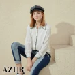 【AZUR】ROSSA 混織滾邊小香風雪紡襯衫