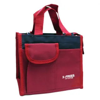 【臺灣製造】X-FREES便當袋/手提袋-中-紅色-3入組(便當袋)