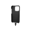 【Gramas】iPhone 14 Pro 6.1吋 Shrink 時尚工藝 吊繩皮革手機殼(粉)