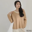 【MO-BO】V領撞色寬鬆針織衣(上衣)