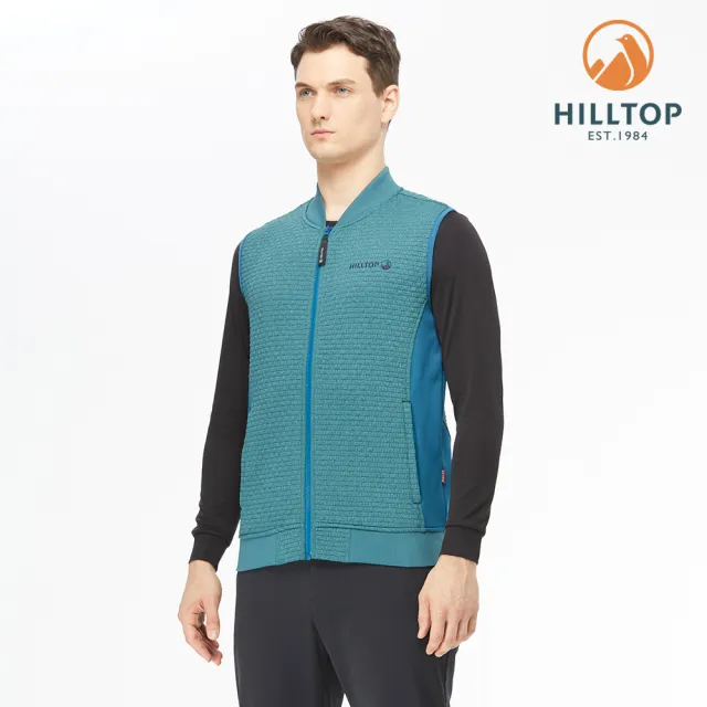 【Hilltop 山頂鳥】男款POLYGIENE抗菌保暖刷毛背心H25M99綠