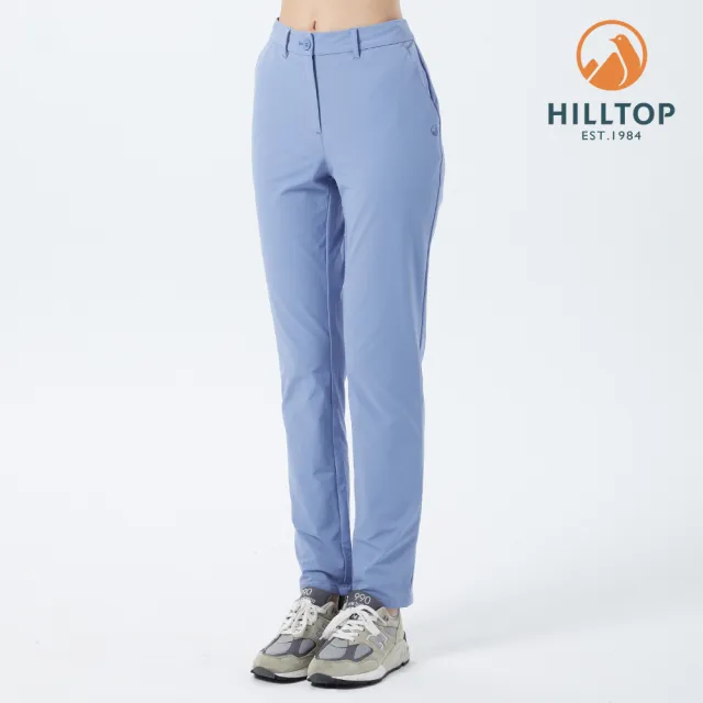 【Hilltop 山頂鳥】Business Lightweight 女款超潑水輕量彈性保暖長褲 PH31XFN3 藍