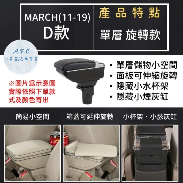 【一朵花汽車百貨】NISSAN 日產 MARCH 11-19 專用中央扶手箱 伸縮 旋轉 CD款