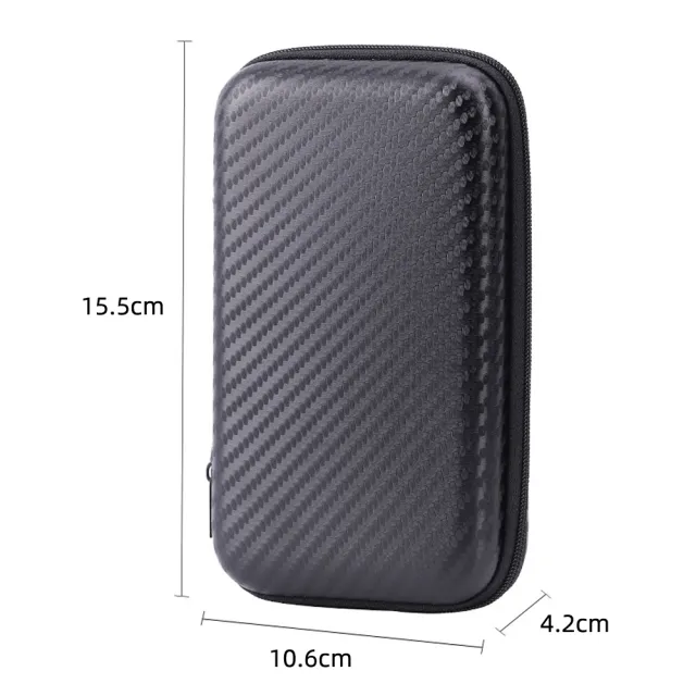 【月陽】黑格紋硬殼15.5X10.6cm耳機數據線小物收納拉鍊包(BA1510)