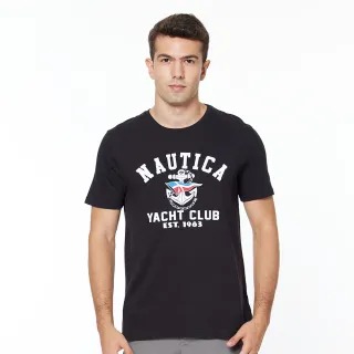 【NAUTICA】男裝經典船錨短袖T恤(黑色)