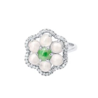 【幸福珠寶】依人之美｜天然冰種綠翡翠戒指(綠翡翠)
