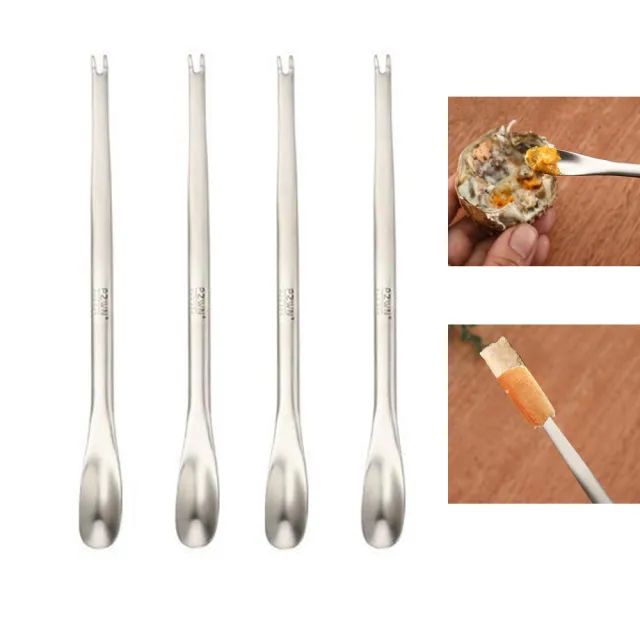 【PUSH!】餐具用品304不鏽鋼吃蟹工具螃蟹工具蟹針勺叉(雙頭蟹叉蟹勺四入組D300)