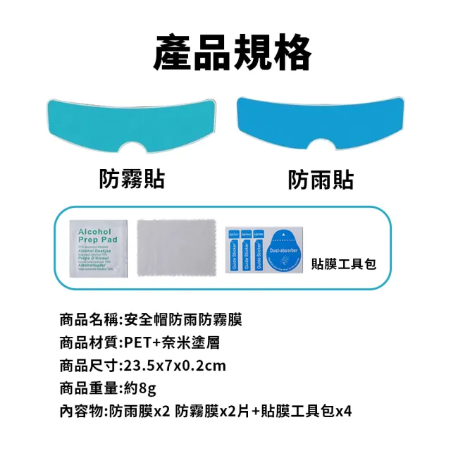 【KCS 嚴選】安全帽防雨防霧保護貼(安全帽貼膜/防雨膜/安全帽鏡片/防霧貼/安全帽防霧/機車配件)