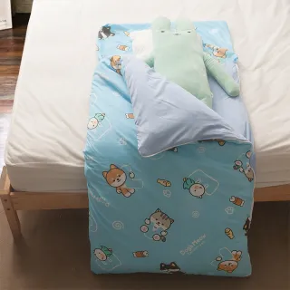 【Carolan】逗柴貓 舖棉兒童睡袋(藍)