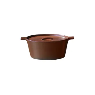 【4TH MARKET】日本製橢圓款燉煮湯鍋-咖啡(1400ML)