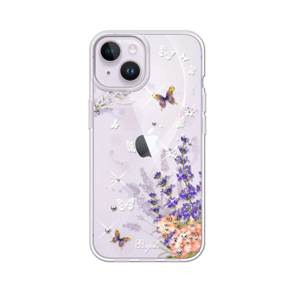【apbs】iPhone 14 6.1吋輕薄軍規防摔水晶彩鑽手機殼(普羅旺斯)