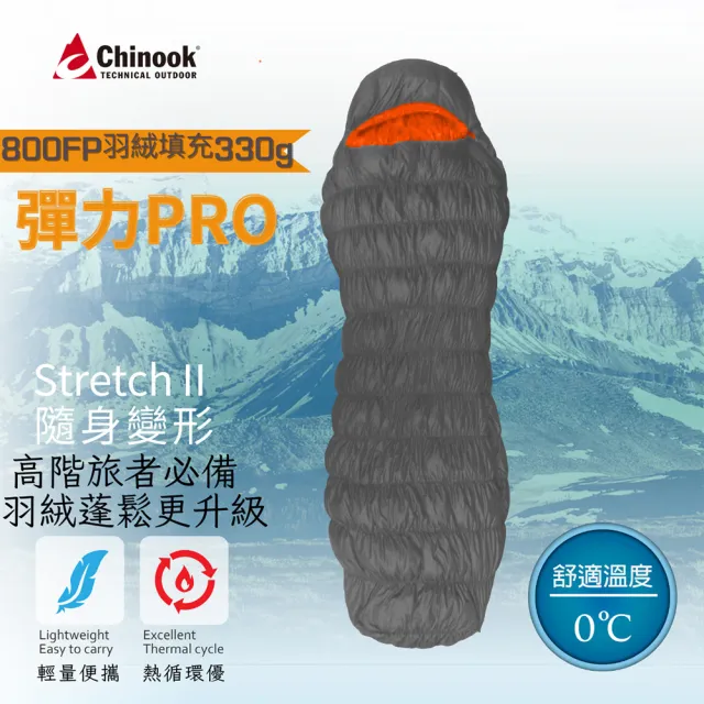 【Chinook】Stretch II PRO隨身變形登山露營睡袋20815-M(彈力二代PRO)