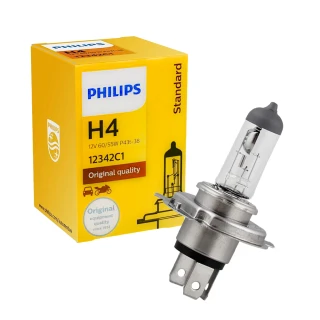 【Philips 飛利浦照明】H4 12V 60/55W 汽機車燈泡-2入(Standard 標準型)