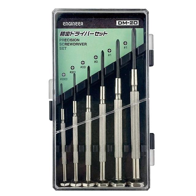【ENGINEER 日本工程師牌】十字鐘錶起子6支組 DM-20(適用於精密細小螺絲)