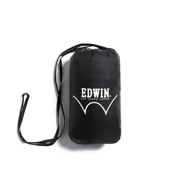 【EDWIN】男裝 網路獨家↘超輕量可收納羽絨外套(黑色)