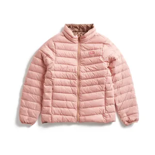 【EDWIN】女裝 超輕量雙面穿羽絨外套(淺桔色)