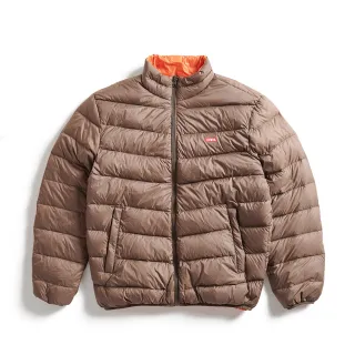【EDWIN】男裝 超輕量雙面穿羽絨外套(深咖啡)