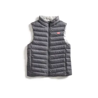 【EDWIN】女裝 超輕量雙面穿羽絨背心(暗灰色)