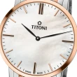 【TITONI 梅花錶】纖薄系列 石英腕錶 -雙色x珍珠母貝 / 38mm(TQ 52918 SRG-587)