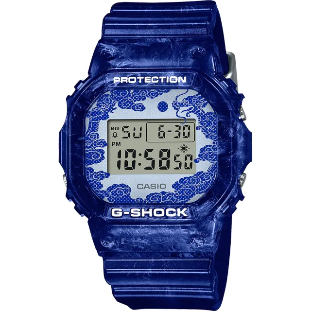 CASIO 卡西歐】G-SHOCK 青花瓷系列電子錶聖誕禮物(DW-5600BWP-2