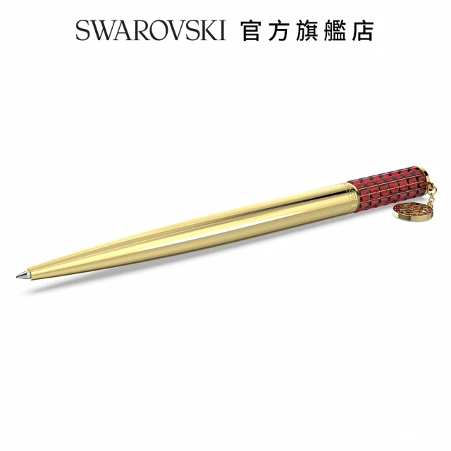 【SWAROVSKI 官方直營】Alea 圓珠筆 紅色 鍍金色色調 交換禮物