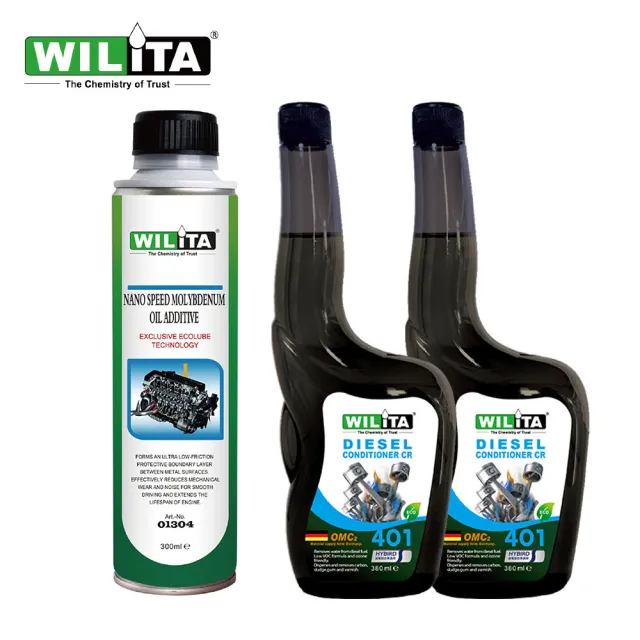 【WILITA 威力特】柴油車提昇效能有感 3件組(柴油精2入機油精1入)