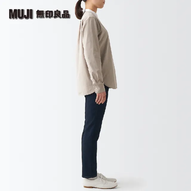 【MUJI 無印良品】女有機棉混彈性丹寧合身褲(暗藍)