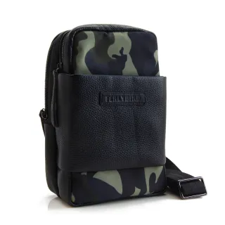 【MOROM】交換禮物 真皮迷彩側肩包(真皮包包 共二色)