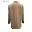 【EPISODE】寬鬆休閒雙排釦精紡羊毛西裝外套124ZCA（卡其灰）