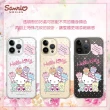 【apbs】三麗鷗 Kitty iPhone 14 Pro Max/14 Pro/14 Plus/14 輕薄軍規防摔水晶彩鑽手機殼(凱蒂同樂會)