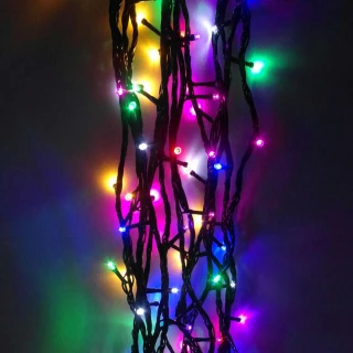 【摩達客】100燈LED燈室內專用串樹燈聖誕燈/彩光黑線/附贈IC控制器