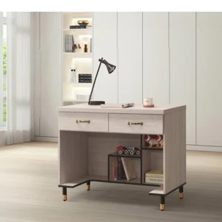【AS雅司設計】AS-愛比蓋爾3.5尺鋼刷白二抽鐵腳書桌-104.5x58x82cm