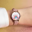 【Olivia Burton】NHS Rainbow系列-玫瑰金殼彩虹面霧粉皮帶腕錶-30mm(OB16RB29)