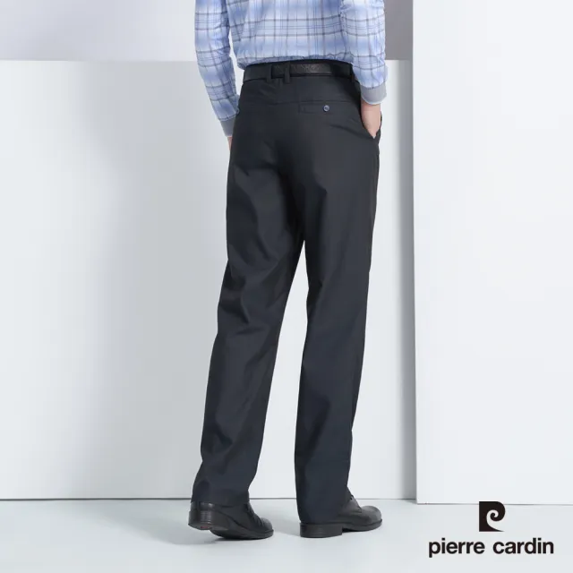 【pierre cardin 皮爾卡登】商務休閒 男款 彈性打摺休閒長褲-丈青色(5225873-38)