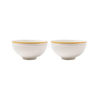 【韓國SSUEIM】RETRO系列極簡ins陶瓷湯碗2件組13cm(橘色)