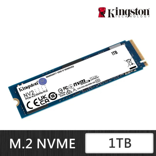 【Kingston 金士頓】1TB NV2 M.2 2280 PCIe 4.0 NVMe SSD 固態硬碟(SNV2S/1000G)