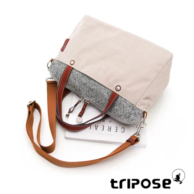 【tripose】漫遊系列岩紋玩色兩用手提背包(沙漠灰)