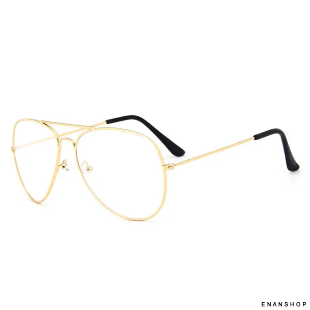 【ENANSHOP 惡南宅急店】飛行員眼鏡 顯小臉 細邊平光眼鏡 流行平光眼鏡-0030M